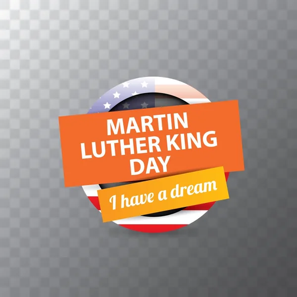 Vector Martin Luther King Jr día pegatina o etiqueta aislada sobre fondo transparente. Martin Luther King Jr día vector de fondo — Vector de stock