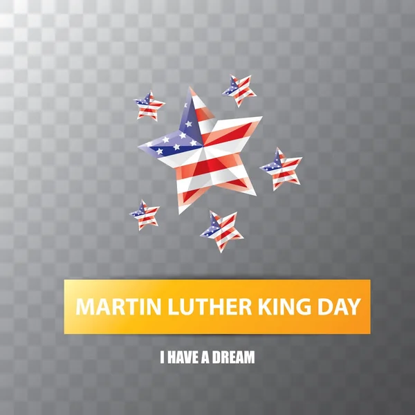 Vector Martin Luther King Jr día pegatina o etiqueta aislada sobre fondo transparente. Martin Luther King Jr día vector de fondo — Vector de stock