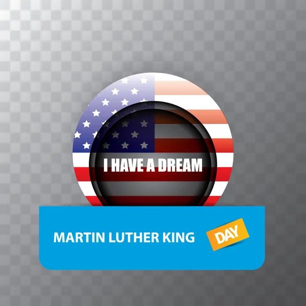 Vector Martin Luther King Jr día pegatina o etiqueta aislada sobre fondo transparente. Martin Luther King Jr día vector de fondo — Vector de stock