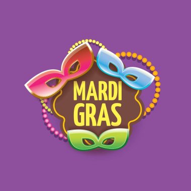 Yeni orleans mardi gras vektör arka plan karnaval maskesi ve metin ile vektör. vektör mardi gras partisi veya yağ Salı mor poster tasarım şablonu