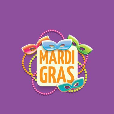 Yeni orleans mardi gras vektör arka plan karnaval maskesi ve metin ile vektör. vektör mardi gras partisi veya yağ Salı mor poster tasarım şablonu