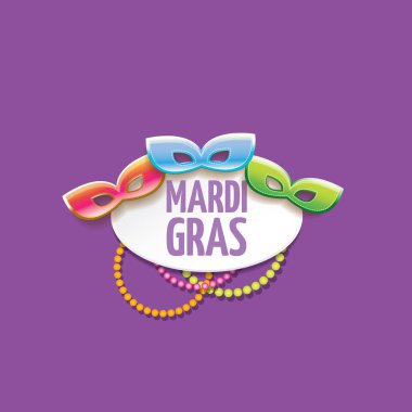 Yeni orleans mardi gras vektör arka plan karnaval maskesi ve metin ile vektör. vektör mardi gras partisi veya yağ Salı mor poster tasarım şablonu