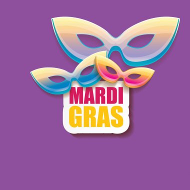 Yeni orleans mardi gras vektör arka plan karnaval maskesi ve metin ile vektör. vektör mardi gras partisi veya yağ Salı mor poster tasarım şablonu