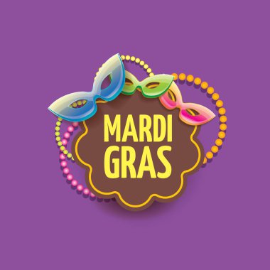 Yeni orleans mardi gras vektör arka plan karnaval maskesi ve metin ile vektör. vektör mardi gras partisi veya yağ Salı mor poster tasarım şablonu