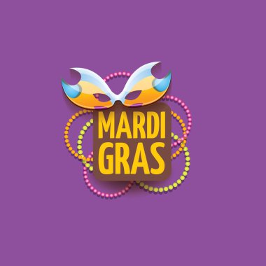 Yeni orleans mardi gras vektör arka plan karnaval maskesi ve metin ile vektör. vektör mardi gras partisi veya yağ Salı mor poster tasarım şablonu
