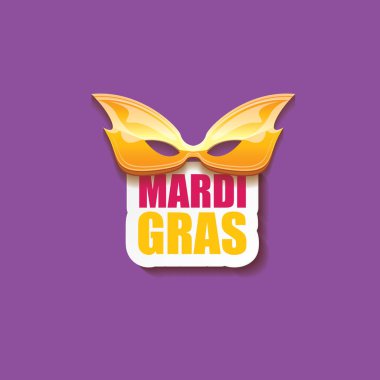 Yeni orleans mardi gras vektör arka plan karnaval maskesi ve metin ile vektör. vektör mardi gras partisi veya yağ Salı mor poster tasarım şablonu