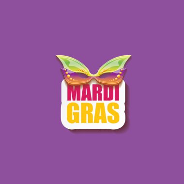 Yeni orleans mardi gras vektör arka plan karnaval maskesi ve metin ile vektör. vektör mardi gras partisi veya yağ Salı mor poster tasarım şablonu