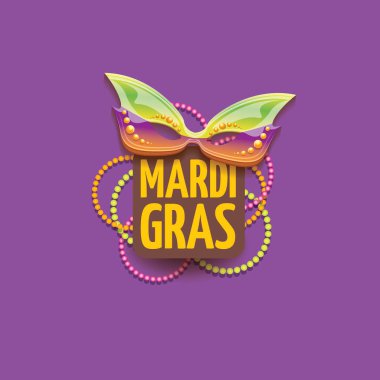 Yeni orleans mardi gras vektör arka plan karnaval maskesi ve metin ile vektör. vektör mardi gras partisi veya yağ Salı mor poster tasarım şablonu