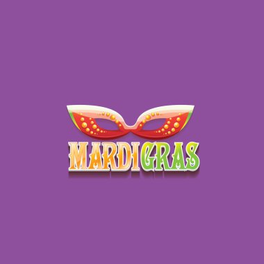 Yeni orleans mardi gras vektör arka plan karnaval maskesi ve metin ile vektör. vektör mardi gras partisi veya yağ Salı mor poster tasarım şablonu
