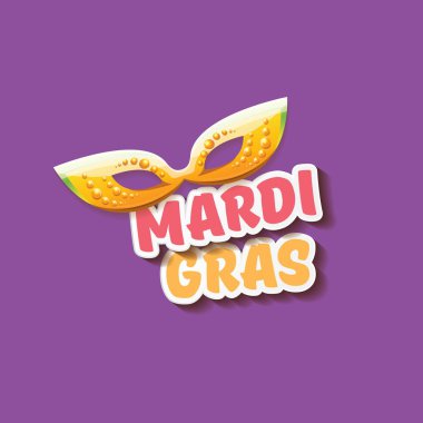 Yeni orleans mardi gras vektör arka plan karnaval maskesi ve metin ile vektör. vektör mardi gras partisi veya yağ Salı mor poster tasarım şablonu