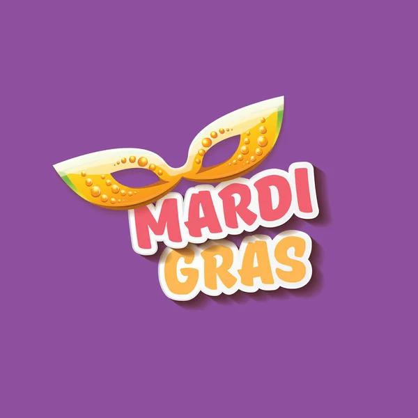 Vector new orleans mardi gras vector background with carnival mask and text. vector mardi gras party or fat tuesday purple poster design template — Stock Vector