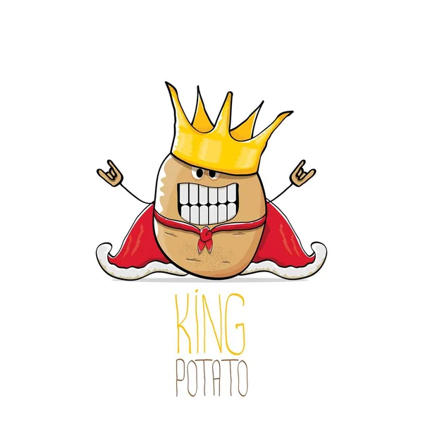 Вектор смішний мультфільм крутий милий коричневий усміхнений король картоплі — стоковий вектор