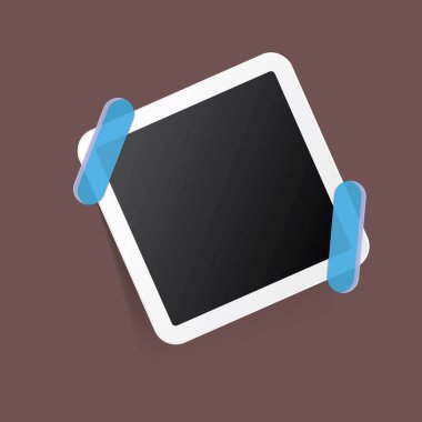 Vintage fotoğraf çerçevelemek izole kahverengi zemin üzerine gölge ile. Fotoğraf için boş alan ile vektör foto gerçekçi örnekler.