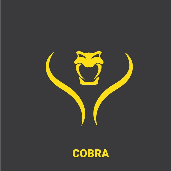 Vector gevaarlijke cobra slang hoofd met kap logo ontwerpsjabloon. gevaar king cobra pictogram. Viper oranje silhouet geïsoleerd — Stockvector