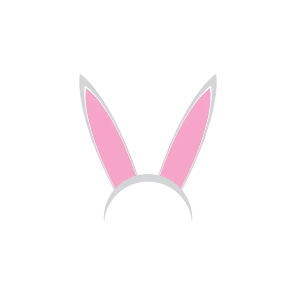 Masque funky lapin de Pâques blanc avec oreilles de lapin isolé sur fond blanc. vecteur Masque de fête de Pâques enfants — Image vectorielle