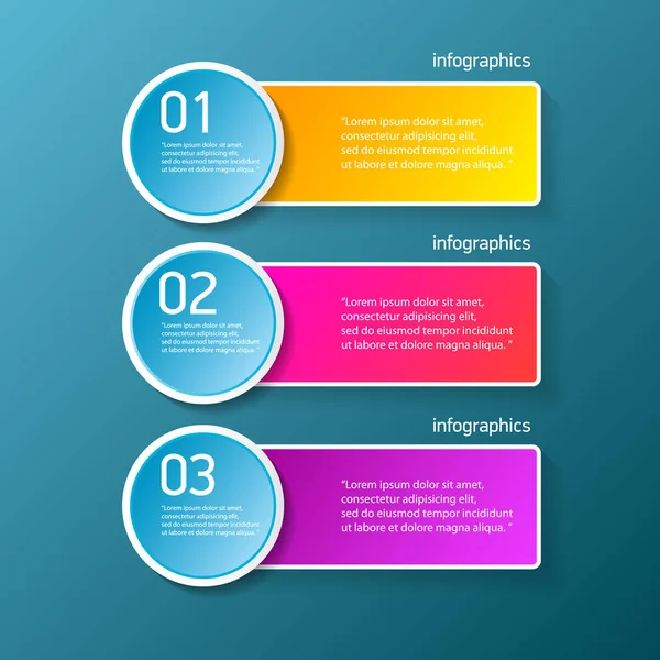 Vector color modern progress paper banners set with three options or steps can be used for business infographics, numbered banners or website layout — Stock Vector