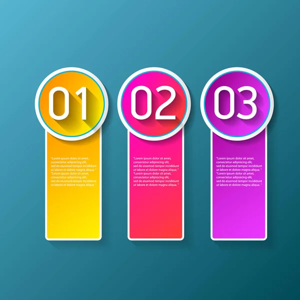 矢量色彩现代进步纸横幅设置三选项或步骤可用于商业图表, 编号横幅或网站布局 — 图库矢量图片