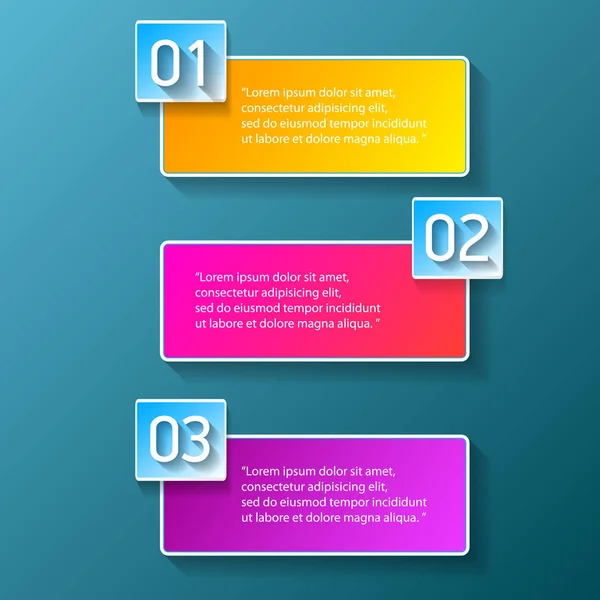 Vektorfarbe moderne Fortschritt Papierbanner mit drei Optionen oder Schritten können für Geschäftsinfografiken, nummerierte Banner oder Website-Layout verwendet werden — Stockvektor