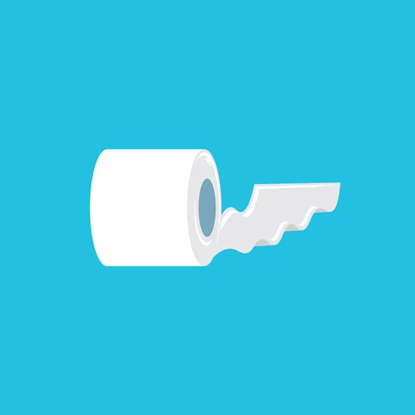 Toilet Paper isolated on blue background. Vector white toilet paper roll sign or icon — ストックベクタ