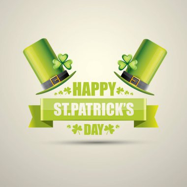 vektör saint patricks günü etiket yeşil şapkalı