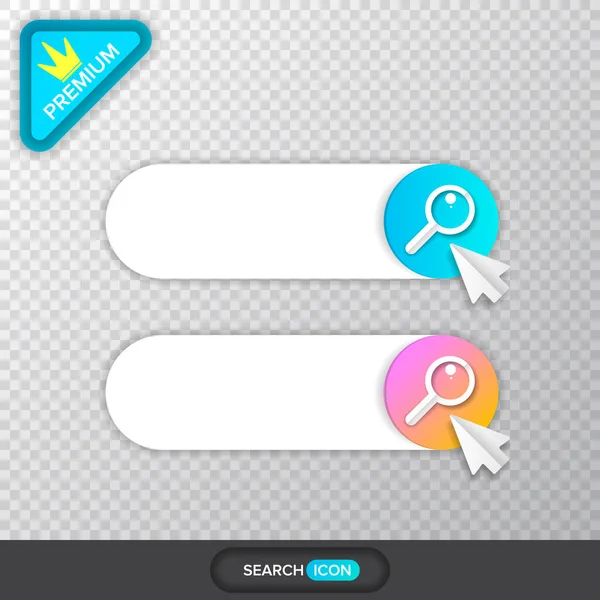 Sök bar vektor design ui element ui. Blå och rosa sökfältet ikon collektion isolerad på transparent bakgrund. — Stock vektor