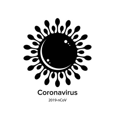 Coronavirus simgesi beyaz arkaplanda izole edildi. Virüs silueti