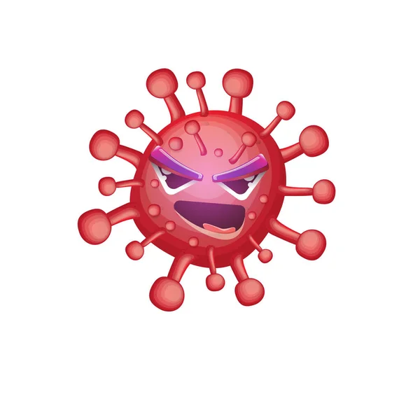 Vetor covid-19 vírus romance coronavirus 2019-nCoV personagem de desenho animado isolado em fundo branco. Chamo-me coronavírus, conceito de ilustração. Ícone de micróbio de célula de vírus vermelho . — Vetor de Stock