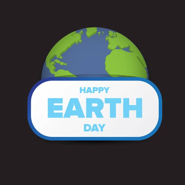 Grußkarte oder Banner zum Welttag mit Erdkugel im schwarzen Raum. Vector World Earth Day Konzept Illustration mit Planeten isoliert auf schwarzem Hintergrund — Stockvektor