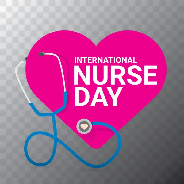矢量国际护士日矢量标签与听诊器透明背景。病媒护士图标 — 图库矢量图片