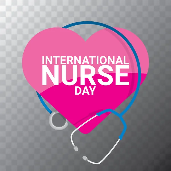 矢量国际护士日矢量标签与听诊器透明背景。病媒护士图标 — 图库矢量图片