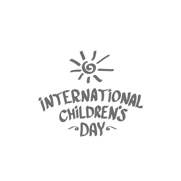 1 june international childrens day icon or label isolated on white background. happy Children day greeting card. kids day poster. Children day banner — Stock Vector