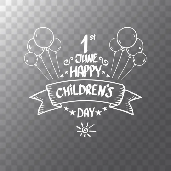 1 июня Международный день детей икона мультфильма изолированы на прозрачном фоне. поздравительные открытки на день детей. Плакат Дня детей мультфильмов. Баннер Дня защиты детей — стоковый вектор
