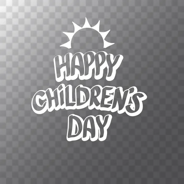 1 de junio Día Internacional de la Infancia icono de dibujos animados aislado sobre un fondo transparente. Tarjeta de felicitación feliz día de los niños. Cartel del día de los niños. Banner de día para niños — Vector de stock