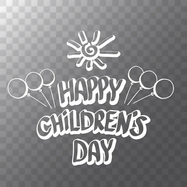 1 de junio Día Internacional de la Infancia icono de dibujos animados aislado sobre un fondo transparente. Tarjeta de felicitación feliz día de los niños. Cartel del día de los niños. Banner de día para niños — Vector de stock