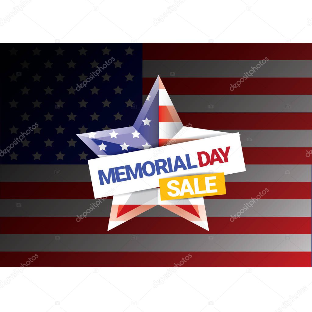 Vector memorial day sale banner. memorial day sale label.
