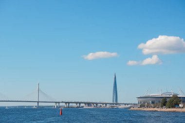 Saint-Petersburg, Rusya, 30 Mayıs 2019: Yeni futbol, Saint-Petersburg Arena Krestovsky adasında 2018 Dünya Kupası için. Fifa Konfederasyon Kupası. Boşluğu kopyala