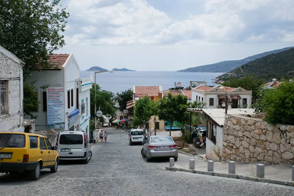Wąskie uliczki miasta Kalkan Turcja — Zdjęcie stockowe