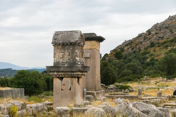 Старовинні Гробниці Xantos Лікійських Столиці Розташований Провінції Анталья Туреччина — стокове фото