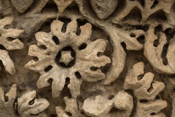 Antik kentte oyma taş işçiliği yakın çekim yatay çekim.