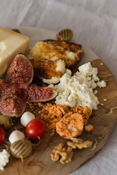 Fragment of the cheese with various cheese — Stock Photo, Image