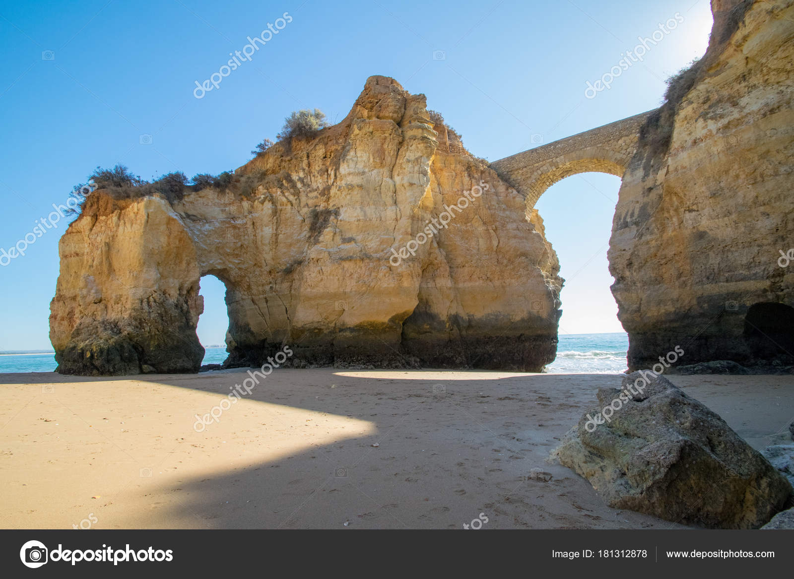 Bridge Beach Lagos Portugal Stock Photo