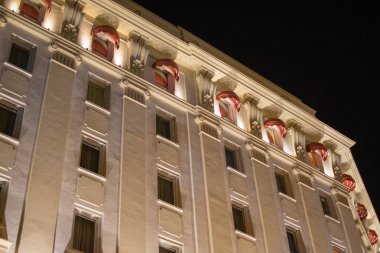 güzel mimari geceleri Seville, İspanya'da alev aldı.