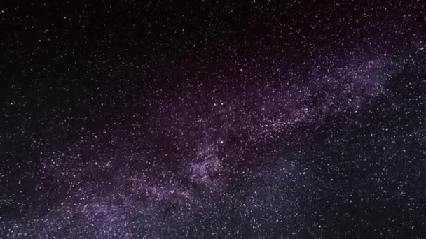 Stelle timelapse notte cielo sfondo blu viola natura buio galassia spazio — Video Stock