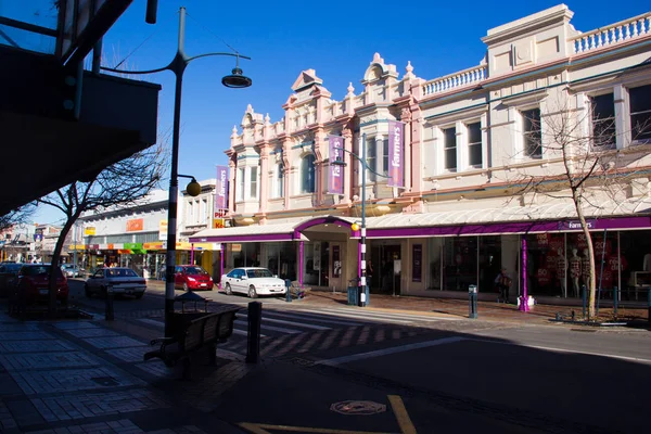 Timaru, Yeni Zelanda, 04 Haziran 2017: sokak Dükkanı bina ile