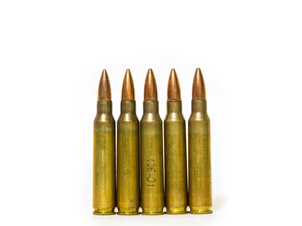 Boyutları 5.56 mm tüfek mermi. — Stok fotoğraf