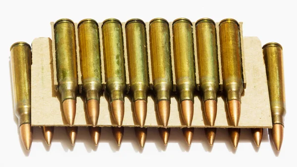 Boyutları 5.56 mm tüfek mermi. — Stok fotoğraf