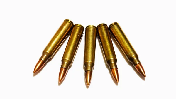 Boyutları 5.56 mm tüfek mermi. — Stok fotoğraf