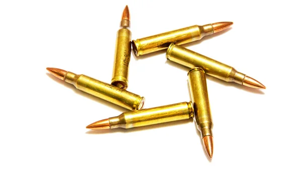 Tamaños bala de rifle de 5,56 mm . —  Fotos de Stock