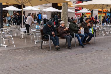 Barselona, İspanya, 10 Ocak 2017: sokak görünümü.