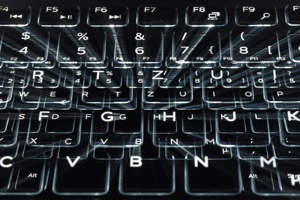 Yakınlaştırma klavye uzun pozlama arka plan. Hacker kavramı.
